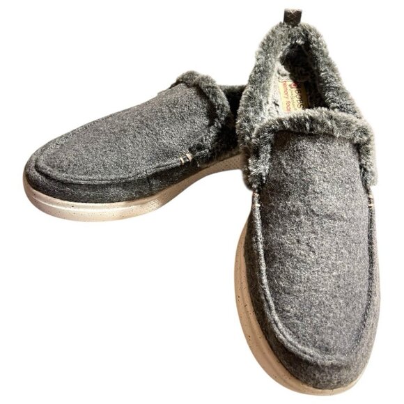 SKECHERS WOMEN'S BOBS SKIPPER- WILD WOOLY MEMORY FOAM SLIP ON SLIPPERS 9,5 - Picture 1 of 10